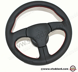 Factory Sports Steering Wheel With Red Stitching And Embossed Porsche Logo. 911 1974-1989  (000043161158YR)