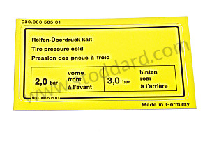 Tire Pressure Decal For 911 Turbo (1978-1986)  (93000650501)