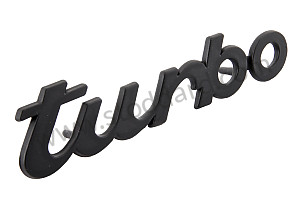 Turbo Badge. Black 911 Turbo 930 1987-1989  (93055931703)