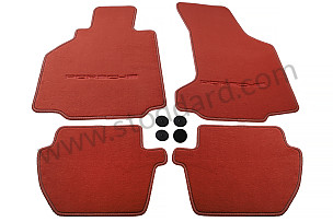 FLOOR MAT WITH PORSCHE INSIGNIA / boxster red / boxster red (M30) (00004480203M30)