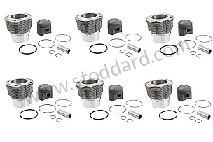 Mahle Nikasil Piston And Cylinders, Set Of Six, For 2.0 911s With 9.8:1 CR SET OF 6 (SIC10390601SET)