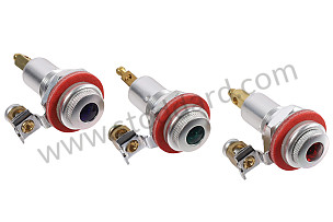 Dashboard Light Set For 356 Pre-A. Set Of Three Warning Lights In Red, Green, And Blue. 
Requires three BA7S 6v or 12v bulbs. COMPLETE KIT (NLA61073)