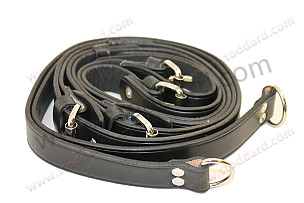 Black Leather Interior Luggage Strap For All 356 And 911 912 Up To 1973 Set Of Two PAIR / BLACK / BLACK (NLA55531100BLK)