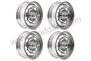RUDGE TYPE WHEEL KIT WITH CENTRAL NUT (FOUR 15 X 5.5 WHEELS + ADAPTERS) CHROME / CHROME (99A000556003)