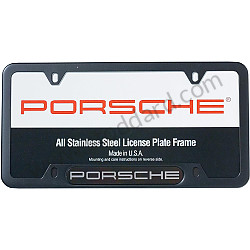 PORSCHE&reg; BLACK STAINLESS LICENSE PLATE FRAME  (99A000575924)
