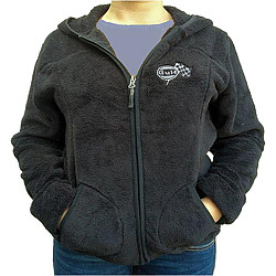 WOMEN'S SOFT HOODED SWEATSHIRT / JACKET WITH GULF LOGO - BLACK SIZE S  (99A000576300)