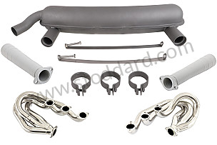 RSR STAINLESS STEEL SPAGHETTI RACING KIT 42 MM INT / 45 MM EXT + MEGAPHONE + RACING SILENCER  (99A000580915)