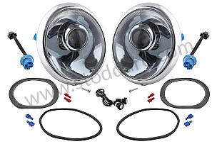 LED HEADLAMP 911 65-94 WITH CHROME SURROUND PAIR / CHROME / CHROME (99A000593360)