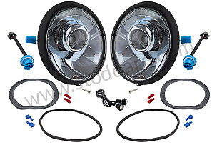 LED HEADLAMP 911 65-94 WITH BLACK SURROUND PAIR / BLACK / BLACK (99A000593361)