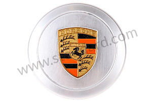 Hub Center Cap With Full Color Painted Porsche Crest, 3 Prong Clip Mount, 66mm  (PCG90103810)