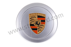 Hub Center Cap With Full Color Painted Porsche Crest, Ring Mount, 71mm  (PCG90103820)