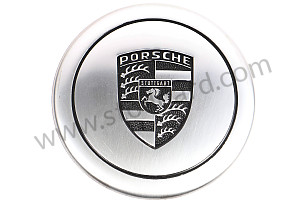 Hub Center Cap With Black Painted Porsche Crest, 3 Prong Clip Mount, 66mm  (PCG90103910)