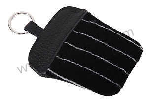 Pinstriped Key Pouch With Embossed Porsche Crest  (PCG93010010)