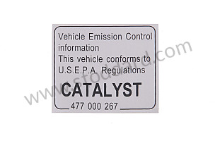 Catalyst Emissions Decal For 911 924 928 944 968 Boxster for UNITED STATES OF AMERICA only (477000267)