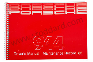 USER AND TECHNICAL MANUAL FOR YOUR VEHICLE IN ENGLISH 944 1983 WRITTEN IN ENGLISH (WKD471620)