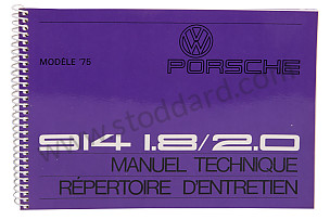 USER AND TECHNICAL MANUAL FOR YOUR VEHICLE IN FRENCH 914 1975 INSCRIPTION IN FRENCH (WKD466030)