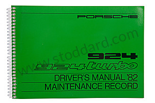USER AND TECHNICAL MANUAL FOR YOUR VEHICLE IN ENGLISH 924 TURBO 1982 WRITTEN IN ENGLISH (WKD470520)