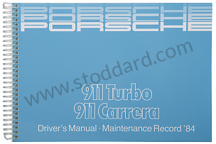 USER AND TECHNICAL MANUAL FOR YOUR VEHICLE IN ENGLISH 911 3.2 / TURBO 1984 WRITTEN IN ENGLISH (WKD472320)