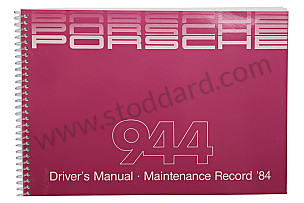 USER AND TECHNICAL MANUAL FOR YOUR VEHICLE IN ENGLISH 944 1984 WRITTEN IN ENGLISH (WKD472220)