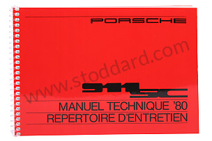 USER AND TECHNICAL MANUAL FOR YOUR VEHICLE IN FRENCH 911 SC 1980 INSCRIPTION IN FRENCH (WKD468630)