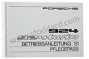 USER AND TECHNICAL MANUAL FOR YOUR VEHICLE IN GERMAN 924 TURBO 1981 WRITTEN IN GERMAN (WKD469510)