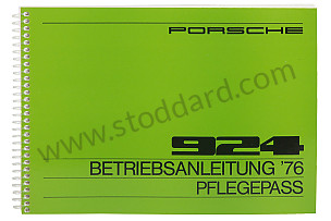 USER AND TECHNICAL MANUAL FOR YOUR VEHICLE IN GERMAN 924 1976 WRITTEN IN GERMAN (WKD467110)