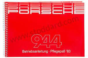 USER AND TECHNICAL MANUAL FOR YOUR VEHICLE IN GERMAN 944 1983 WRITTEN IN GERMAN (WKD471610)