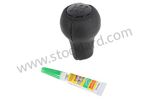LEATHER GEAR LEVER KNOB 5 GEARS / BLACK / BLACK (99A000087444)