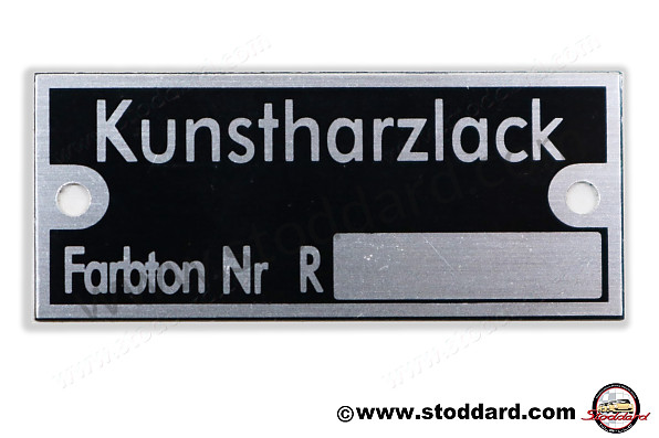 PSP70110300 - Kunstharzlak Lacquer Paint Badge Plate For Reutter Built 356 Psp70110300 for Porsche 