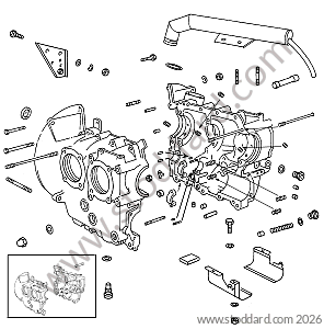 ENGINE CRANKCASE / ENGINE CRANKCASE SCREWS for Porsche 356A &bull; 1955 &bull; 1500 Carrera Gs (547/1) &bull; Cabrio A T1 &bull; Manual Gearbox, 4 Speed