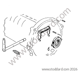 CLUTCH RELEASE BRACKET / CLUTCH FORK / FOR TYPE 716 GEARBOX for Porsche 356A &bull; 1955 &bull; 1300 S (589/2) &bull; Cabrio A T1 &bull; Manual Gearbox, 4 Speed