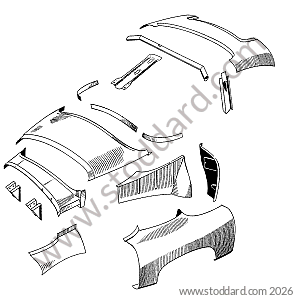 STRIKER HOLDER / REAR WING / PANEL ON OPENING IN REAR WHEEL ARCH / REAR PLATE for Porsche 356A &bull; 1955 &bull; 1300 (506/2) &bull; Speedster A T1 &bull; Manual Gearbox, 4 Speed