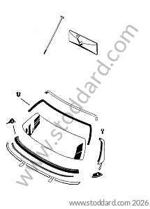 WINDSCREEN / WINDSCREEN SEAL / WINDSCREEN MOULDING for Porsche 356A &bull; 1958 &bull; 1600 (616/1 T2) &bull; Convertible D A T2 &bull; Manual Gearbox, 4 Speed