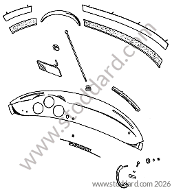 DASHBOARD / DASHBOARD LOGO / DASHBOARD HANDLE for Porsche 356A &bull; 1957 &bull; 1600 S (616/2 T2) &bull; Speedster A T2 &bull; Manual Gearbox, 4 Speed