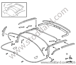 CONVERTIBLE CLOSURE / CONVERTIBLE FRAME for Porsche 356A &bull; 1958 &bull; 1600 S (616/2 T2) &bull; Convertible D A T2 &bull; Manual Gearbox, 4 Speed