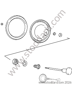 FRESH AIR PLATE / FRESH AIR KNOB for Porsche 356A &bull; 1955 &bull; 1300 (506/2) &bull; Cabrio A T1 &bull; Manual Gearbox, 4 Speed