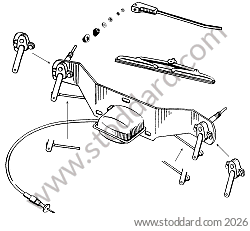 WINDSHIELD WASHER SYSTEM for Porsche 356A &bull; 1955 &bull; 1300 (506/2) &bull; Speedster A T1 &bull; Manual Gearbox, 4 Speed