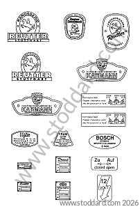 BODYWORK LOGO / BODYWORK LABEL / ENGINE LABEL for Porsche 356C &bull; 1963 &bull; 1600 C (616/15) &bull; Cabrio C &bull; Manual Gearbox, 4 Speed