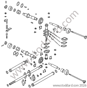 CAM CONTROL / TIMING PINIONS / CAMSHAFTS for Porsche 356B T6 &bull; 1962 &bull; 2000 Carrera Gs (587/1) &bull; Coupe Reutter B T6 &bull; Manual Gearbox, 4 Speed