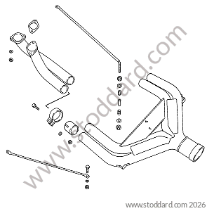 EXHAUST SYSTEM CENTRAL MUFFLER REAR MUFFLER for Porsche 356B T5 &bull; 1960 &bull; 1600 Carrera Gt (692/3A) &bull; Coupe B T5 &bull; Manual Gearbox, 4 Speed