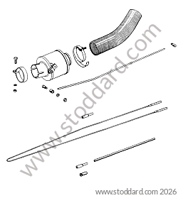 HEATING FLAP / HEATING CABLE / HEATING CONTROL for Porsche 356B T5 &bull; 1959 &bull; 1600 (616/1 T5) &bull; Cabrio B T5 &bull; Manual Gearbox, 4 Speed