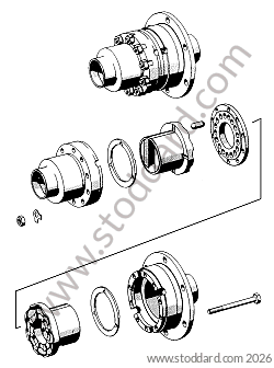 SELF-LOCKING DRIVE AXLE ASSEMBLY for Porsche 356B T5 &bull; 1959 &bull; 1600 (616/1 T5) &bull; Cabrio B T5 &bull; Manual Gearbox, 4 Speed