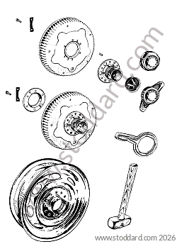 RUDGE CENTRAL HUB WHEEL KIT for Porsche 356B T5 &bull; 1959 &bull; 1600 (616/1 T5) &bull; Cabrio B T5 &bull; Manual Gearbox, 4 Speed