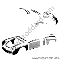 DOOR / DOOR PANEL / REAR WING for Porsche 356B T5 &bull; 1959 &bull; 1600 S (616/2 T5) &bull; Cabrio B T5 &bull; Manual Gearbox, 4 Speed