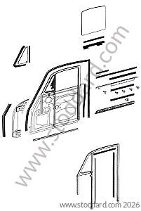 DOOR SEAL / DOOR SURROUND SEAL / WINDOW SURROUND SEAL / GLASS WIPE SEAL for Porsche 356B T5 &bull; 1959 &bull; 1600 S (616/2 T5) &bull; Coupe B T5 &bull; Manual Gearbox, 4 Speed