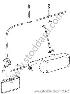 WINDSCREEN WASHER / WINDSCREEN WASHER NOZZLE / WINDSCREEN WASHER JAR for Porsche 356C &bull; 1963 &bull; 1600 C (616/15) &bull; Cabrio C &bull; Manual Gearbox, 4 Speed