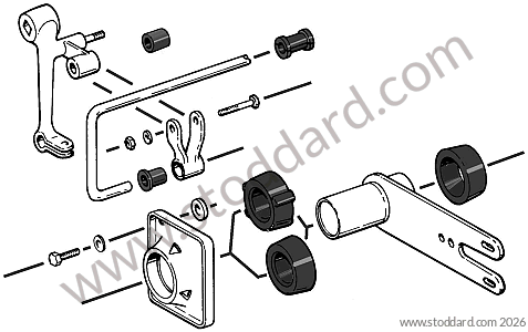 RESILIENT MOUNT FOR FRONT STABILIZER BAR AND REAR ARM POLY GRAPHITE ROAD VERSION for Porsche 356A &bull; 1955 &bull; 1300 (506/2) &bull; Cabrio A T1 &bull; Manual Gearbox, 4 Speed