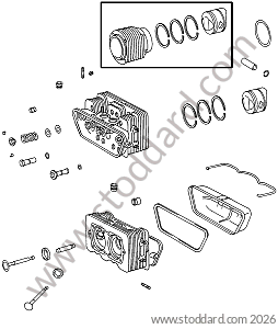 CYLINDER HEAD / VALVE / VALVE GUIDE / VALVE SPRING / CYLINDER HEAD NUT / RING / CYLINDER PISTONS for Porsche 912 &bull; 1966 &bull; 912 1.6 &bull; Coupe &bull; Manual Gearbox, 4 Speed