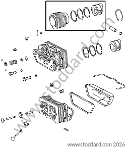 CYLINDER HEAD / VALVE / VALVE GUIDE / VALVE SPRING / CYLINDER HEAD NUT / RING / CYLINDER PISTONS for Porsche 912 &bull; 1966 &bull; 912 1.6 &bull; Coupe &bull; Manual Gearbox, 4 Speed