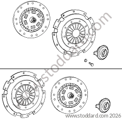 CLUTCH / CLUTCH DISC / CLUTCH MECHANISM / CLUTCH BEARING for Porsche 911 65-69 &bull; 1967 &bull; 2.0S &bull; Targa &bull; Manual Gearbox, 5 Speed